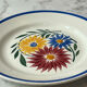 Flat plate with hand-painted floral decoration