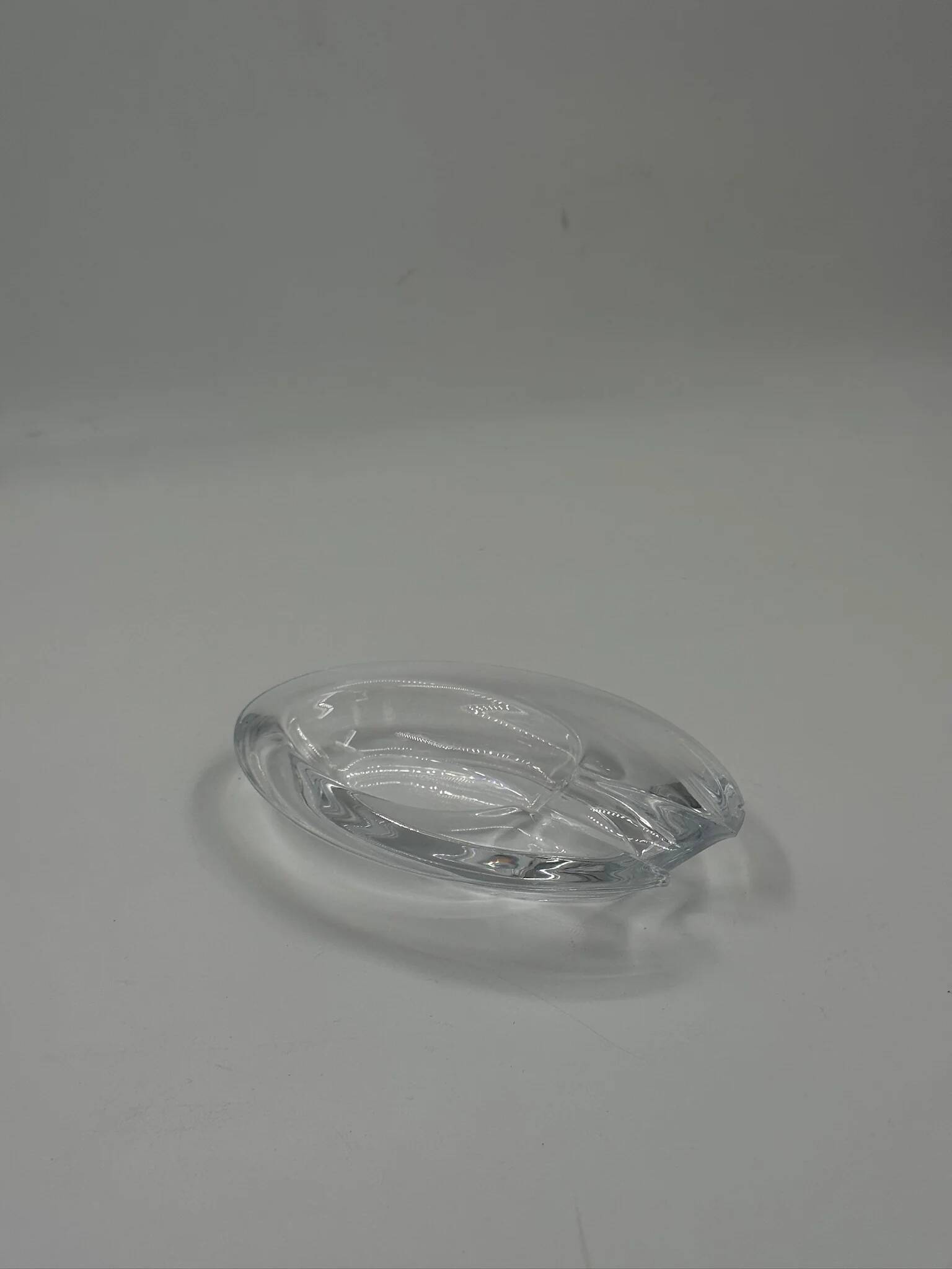 Vintage oval crystal ashtray