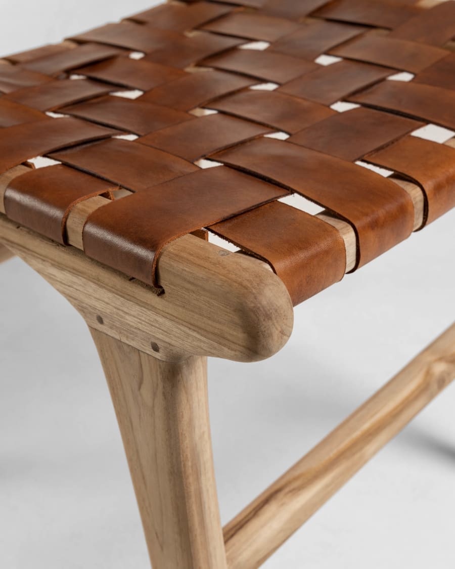 Leather and wood chair