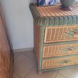 Commode osier/rotin/bois