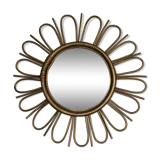 Golden rattan sun mirror 50cm