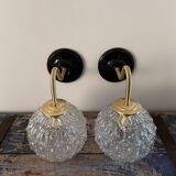 Pair of globe wall lights