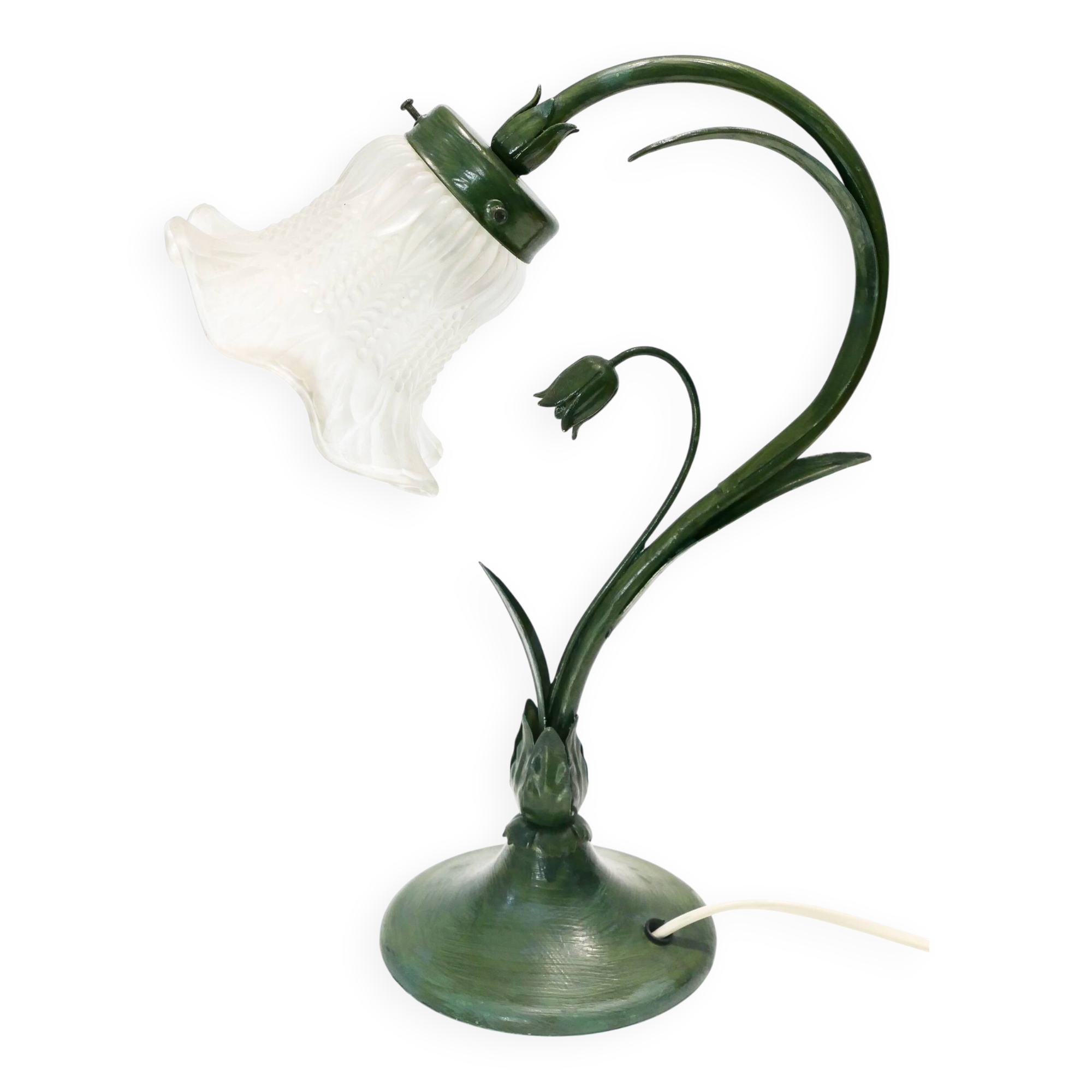 antique 1980s art nouveau retro table or desk lamp