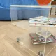 Vintage coffee table in plexiglass from the 1970s.