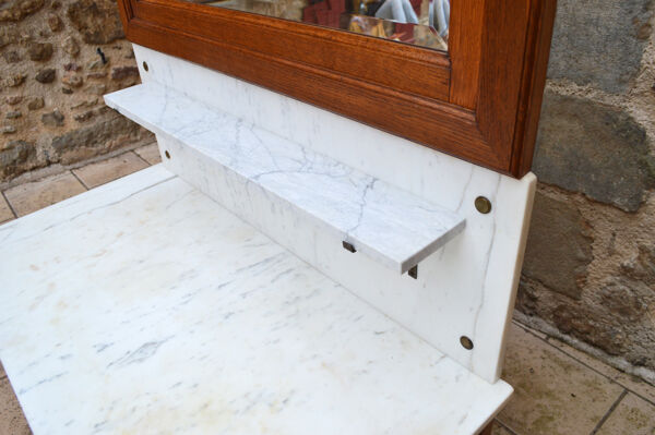 Commode coiffeuse Art Nouveau en chêne sculpté, France, circa 1910