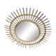 Miroir soleil en rotin tressé, années 60