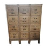 Old oak filing cabinet with drawers