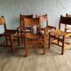Suite de 6 chaises orme et cuir de la maison regain - circa 1960