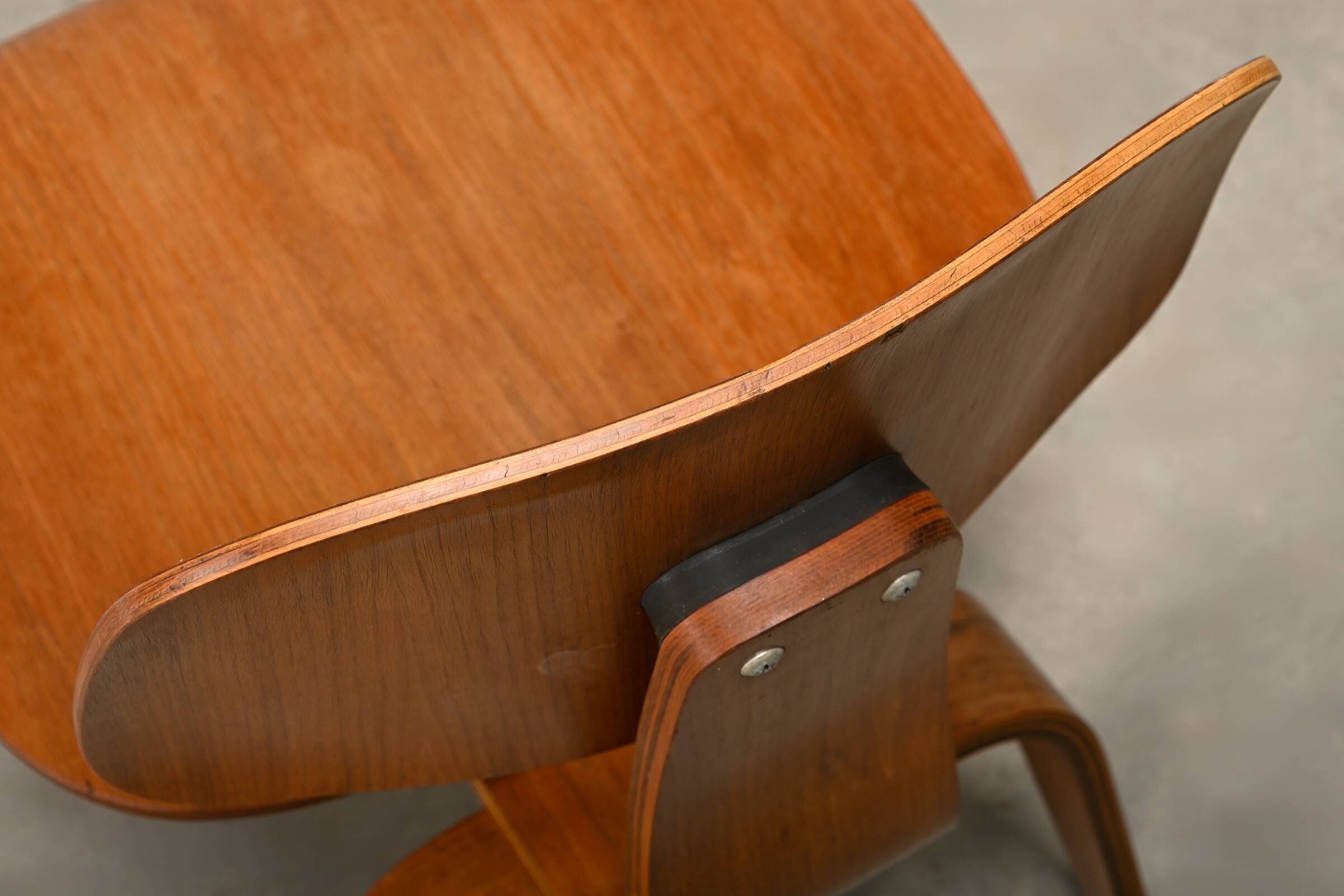 Charles and Ray Eames Early DCW Walnut Plywood Dining Chairs Herman Miller