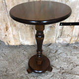 Fifth wheel side table vintage round wood