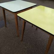 Lot of 3 Formica and Wood Bistro Tables - 1950 - 1960