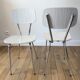 Pair of white Formica chairs 70s