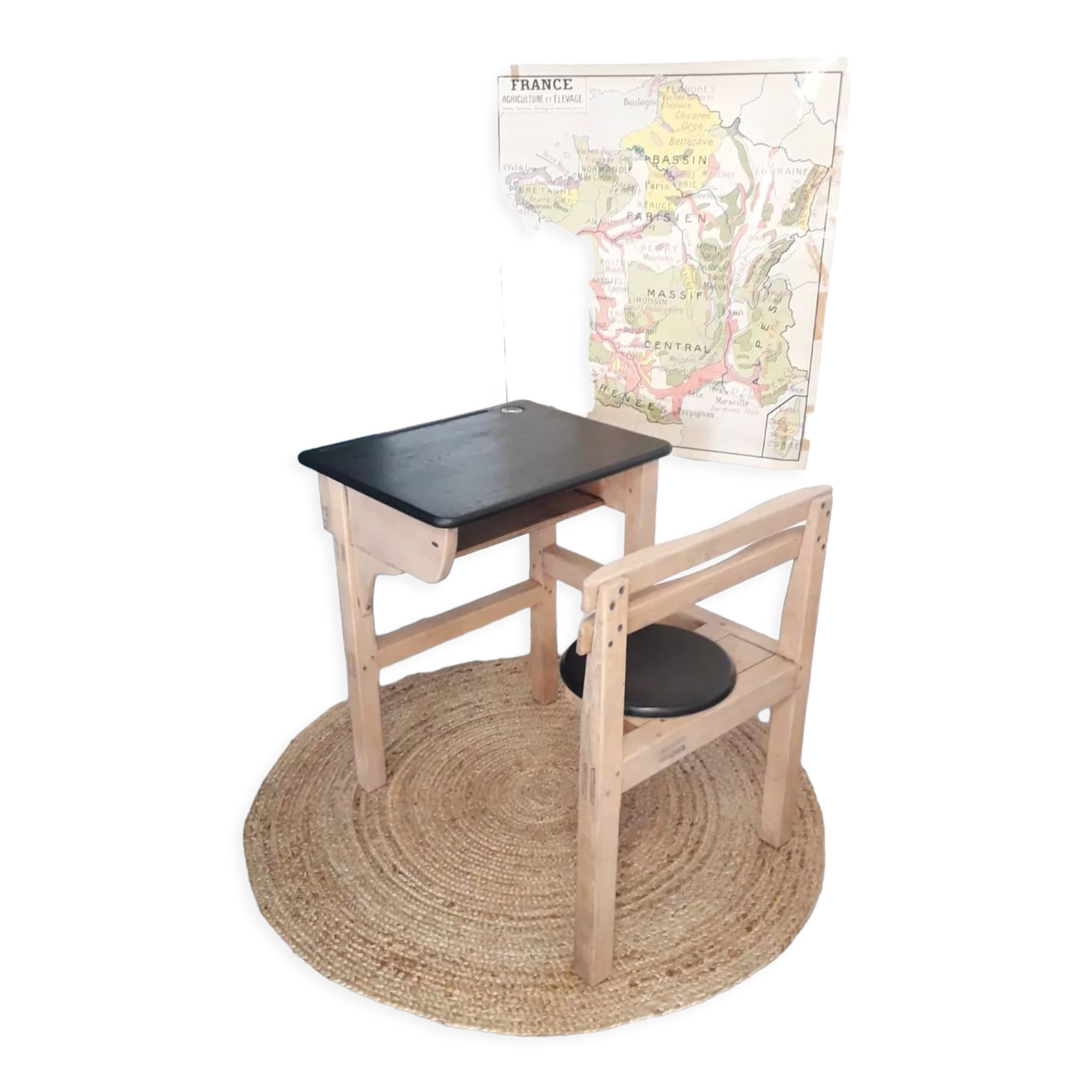 Black and natural children's desk