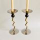 Pair of brass candle holders