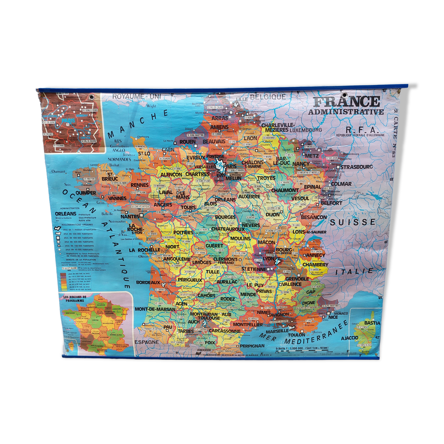 School map of 1976 administrative france