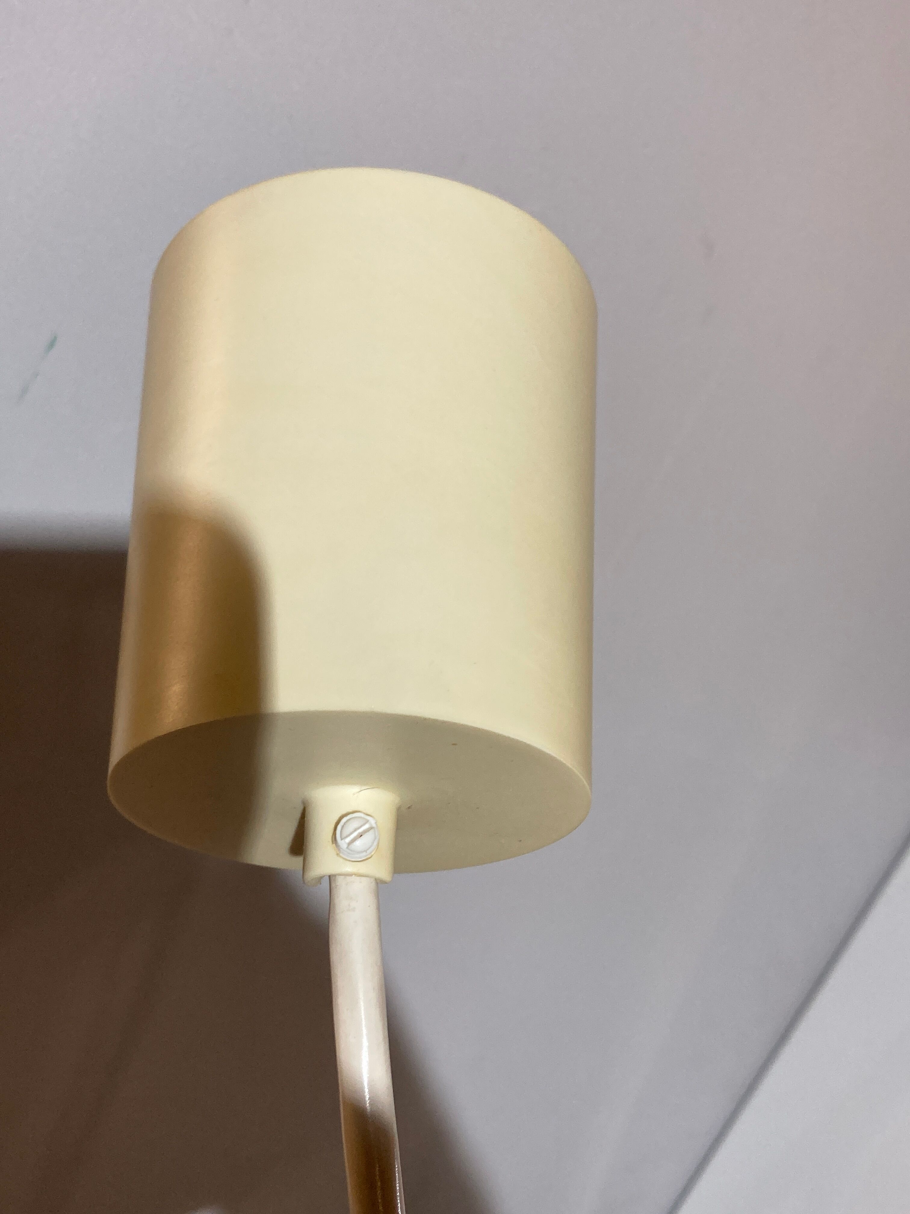 Brass and opal glass hanging space age lamp by Limburg Glashütte