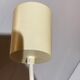 Brass and opal glass hanging space age lamp by Limburg Glashütte