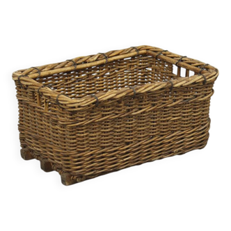 Antique industrial factory wicker basket