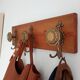 Wall-mounted coat rack 3 hooks brass vcr italy - vintage decoration