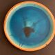 4 flat plates in blue enamelled ceramic La Poterie de la Colombe
