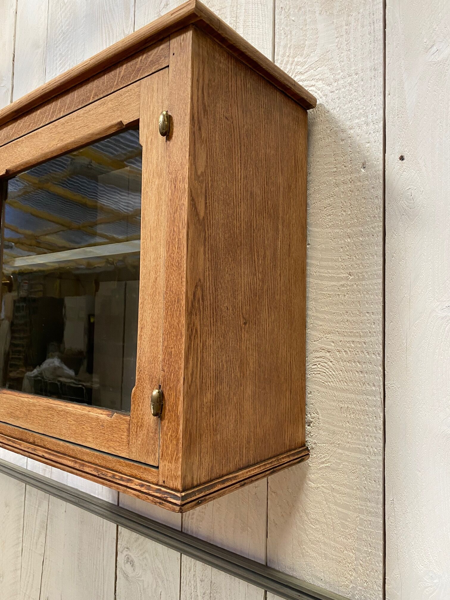 Antique oak wall or installation window
