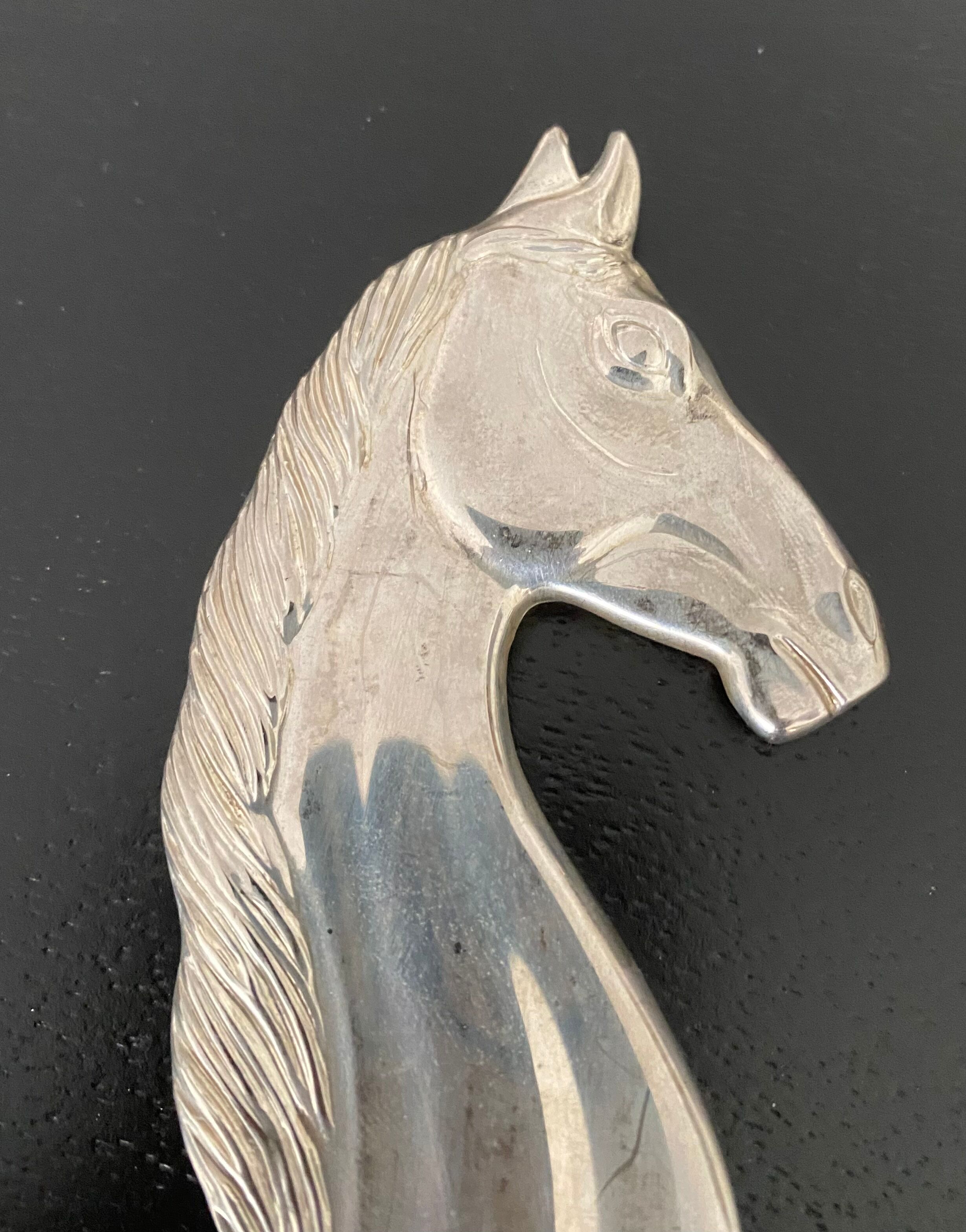Silver metal bottle opener vintage horse shape