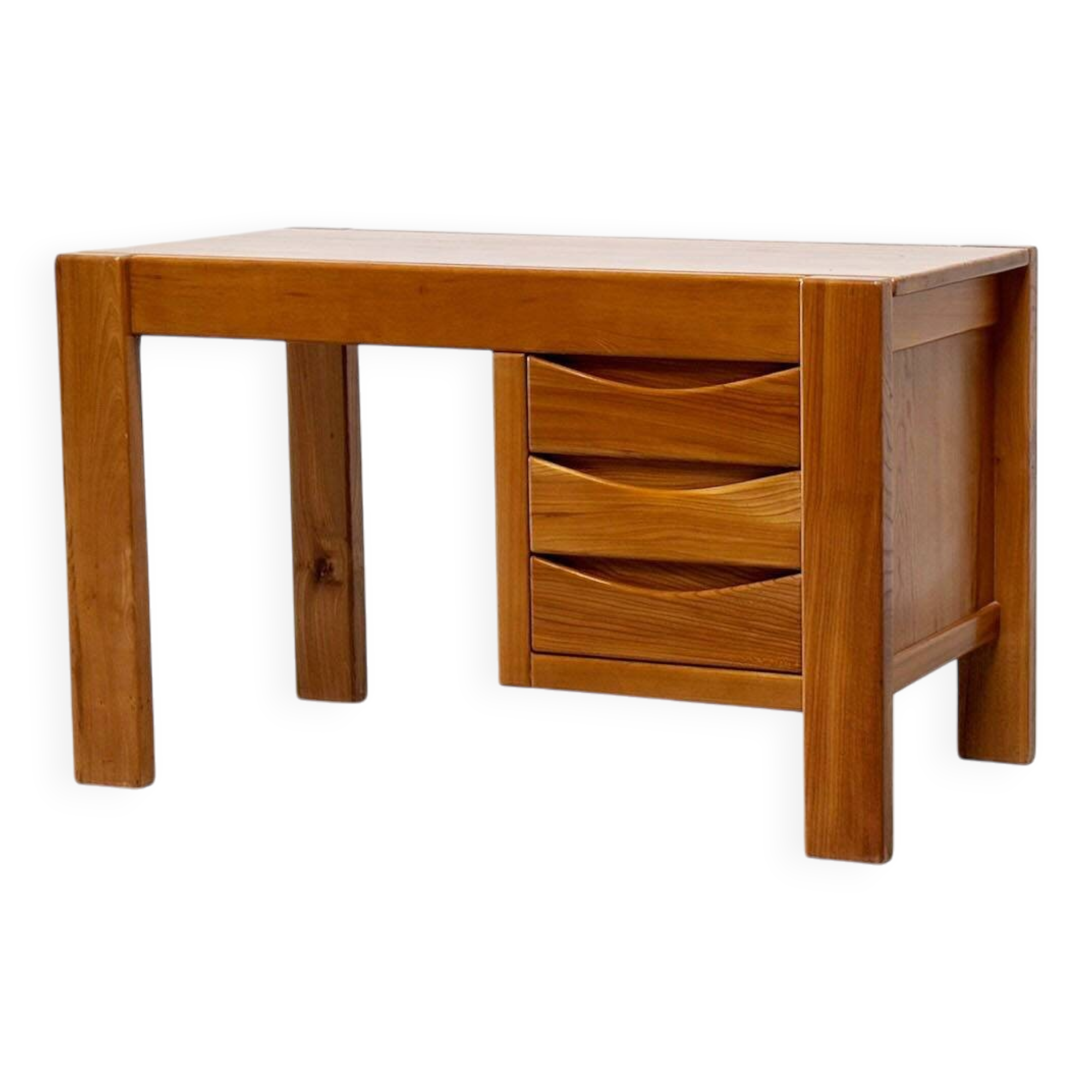 Solid elm desk by Roland Haeusler for Maison Regain