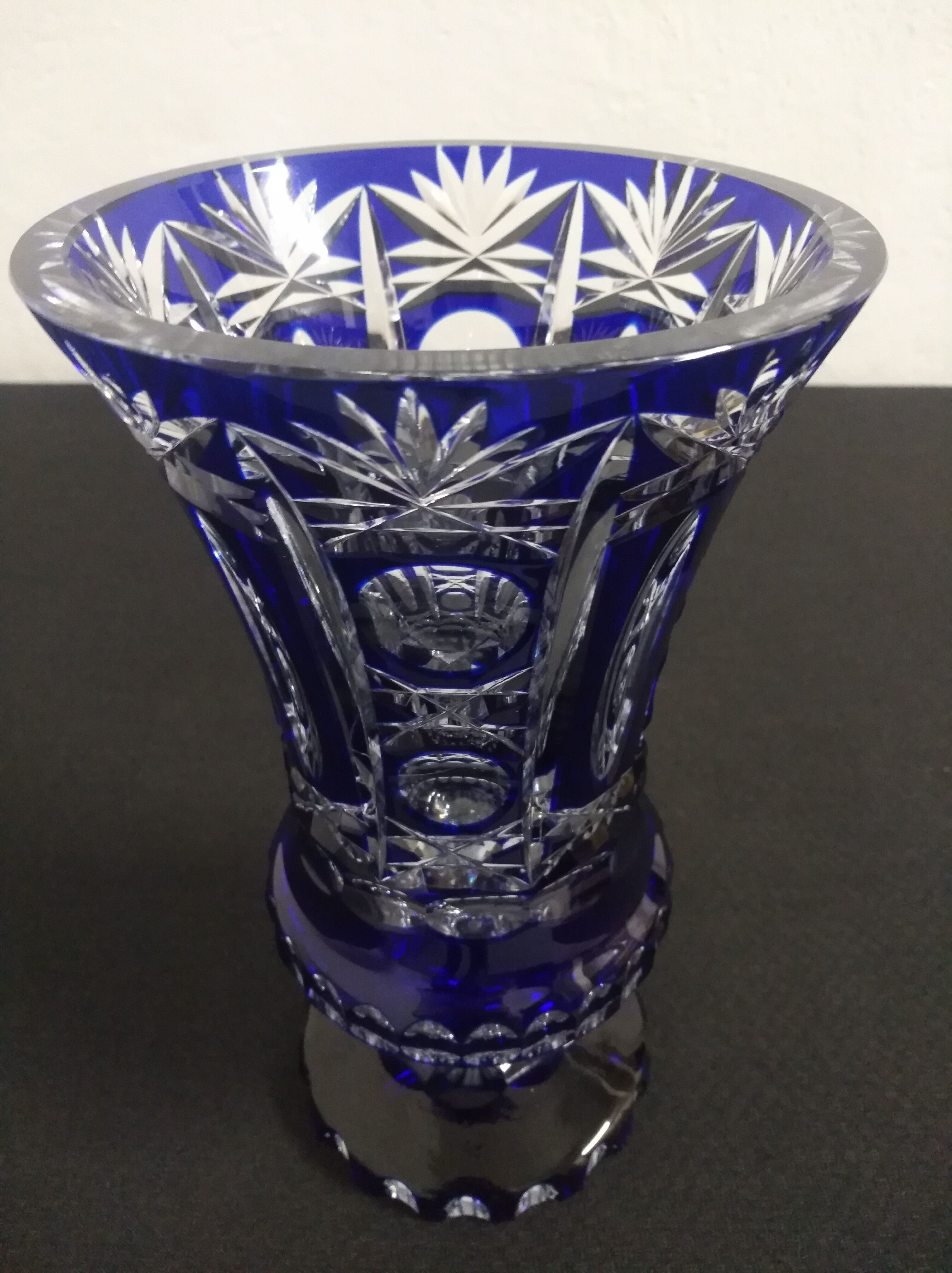 Cut crystal vase