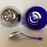 Sucrier confiturier en forme de pomme bleue