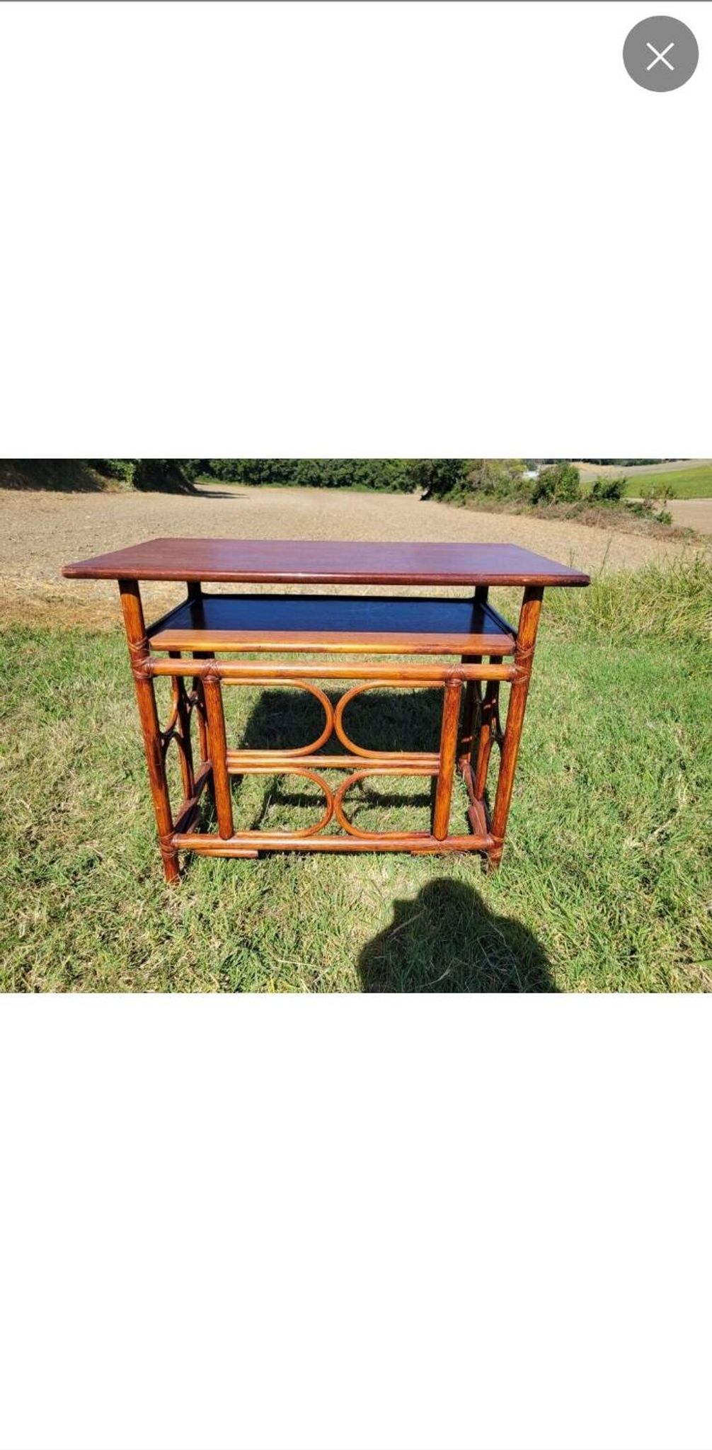 Bureau en bambou et rotin