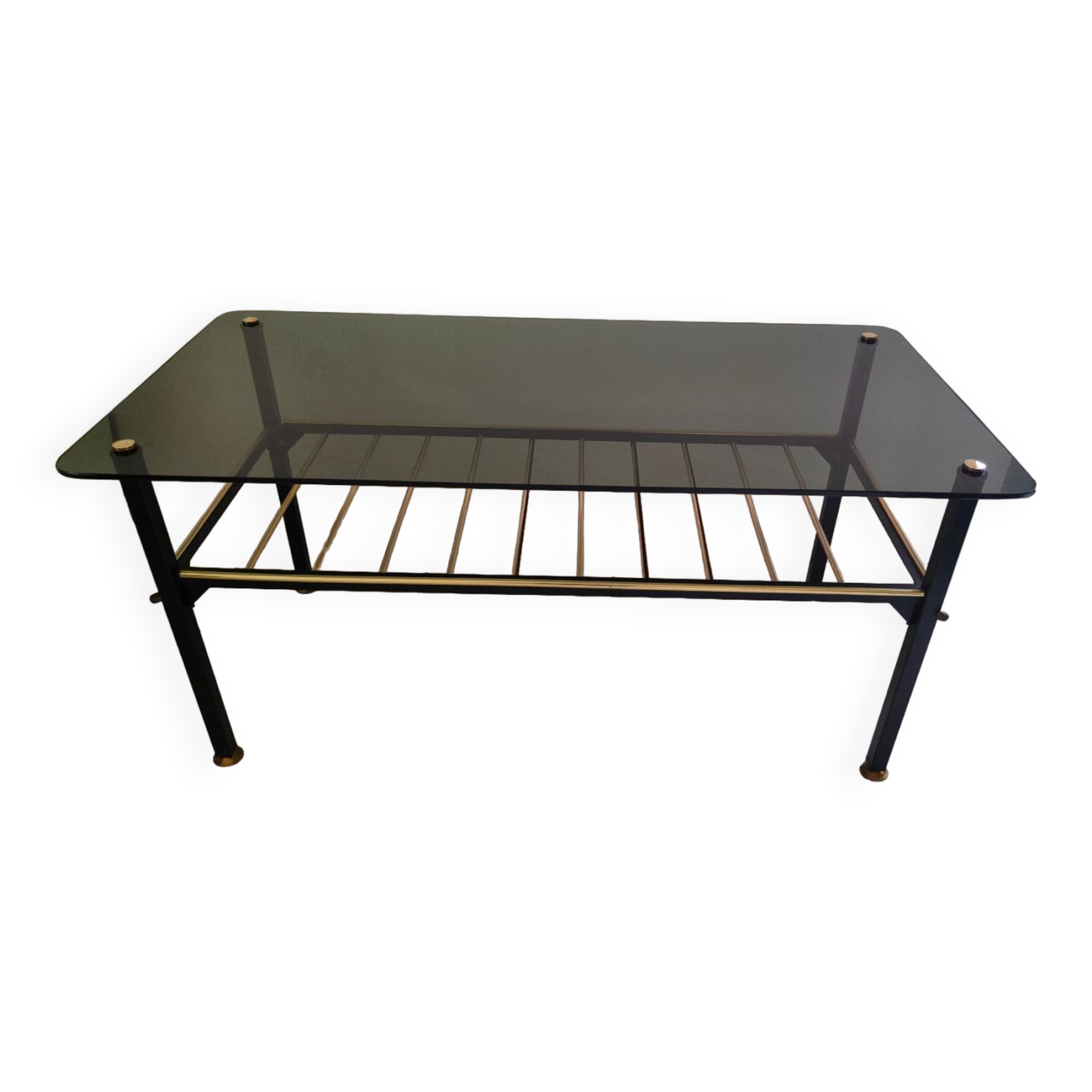 Vintage coffee table 1970 smoked glass