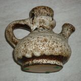 Ceramic pitcher fat lava greige and brown