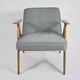 Original vintage armchair, 60s, fully restored, grey fabric