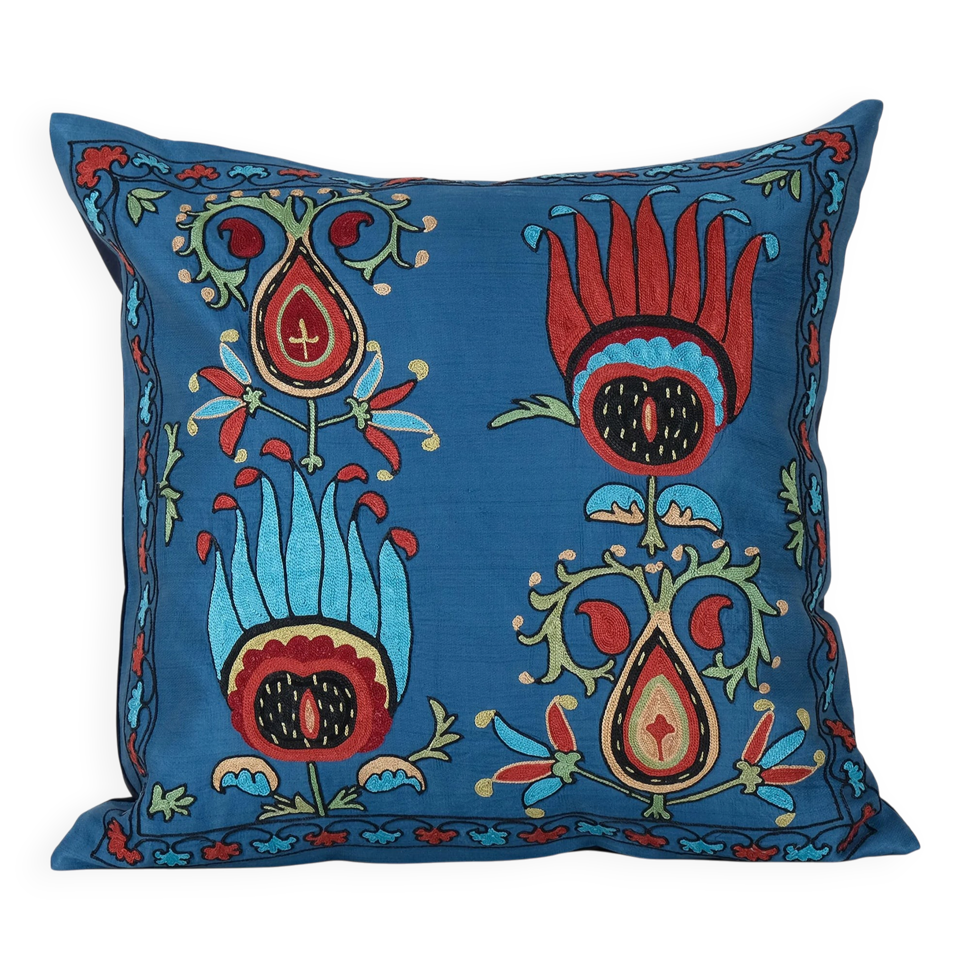 Vintage embroidered cushion cover 51x51 cm