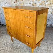 Commode vintage bicolor à 4 tiroirs, circa 70's