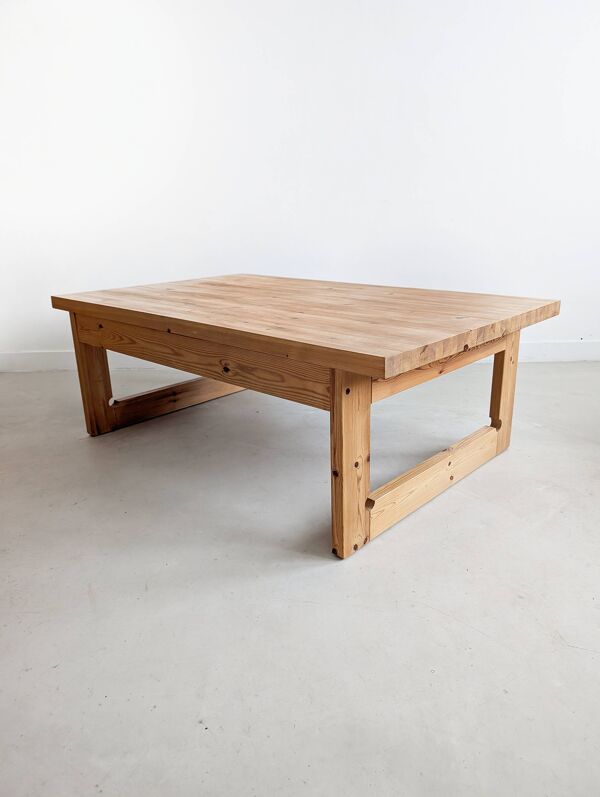 Table basse scandinave en pin, années 1970