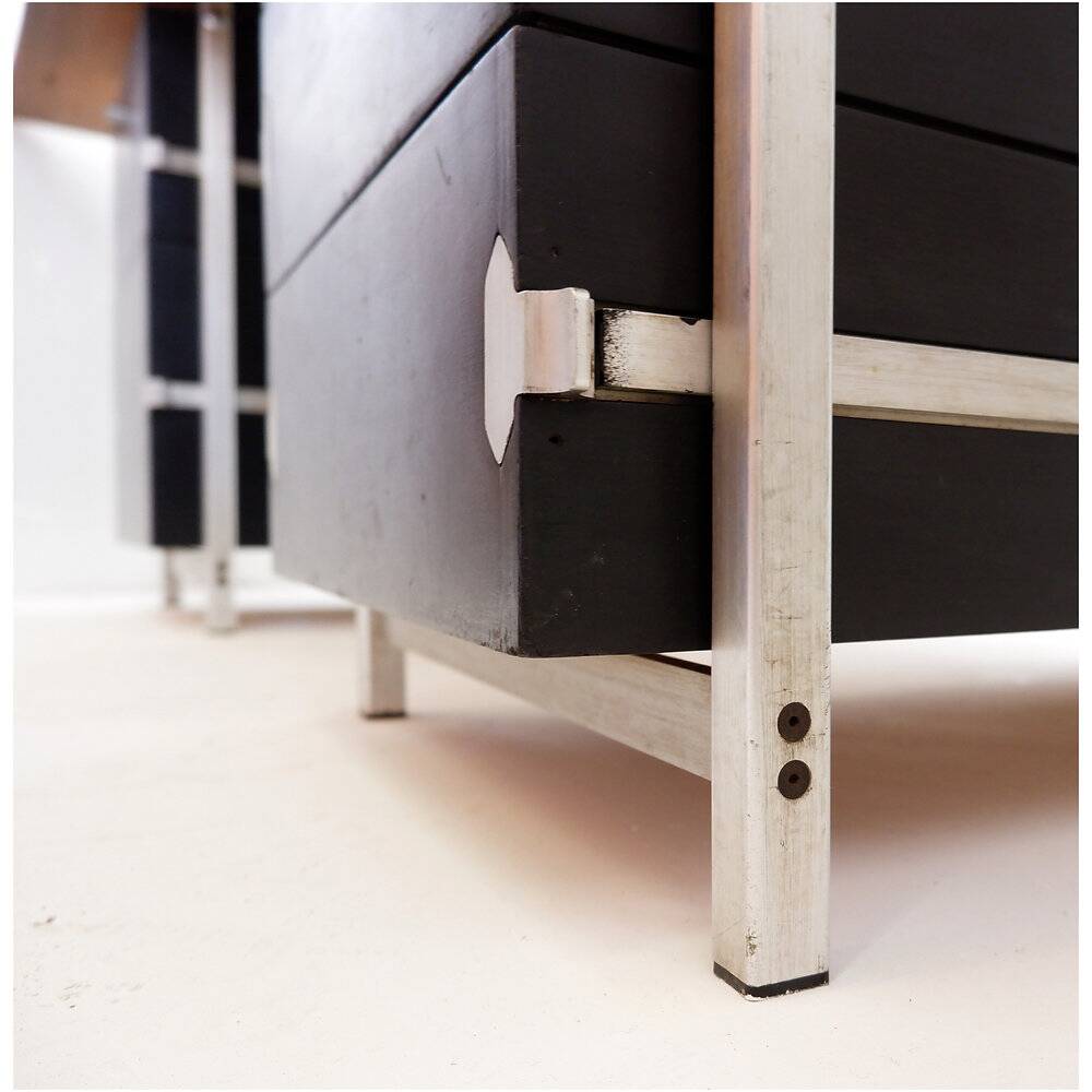 Boomerang desk with 2 drawer units Bergwood and wooden top - 1970s