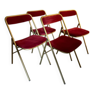 Chaises pliante de théâtre Souvignet Plichaise Vintage