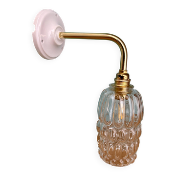 Vintage glass tulip wall light.