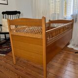 Wicker rattan bed caning