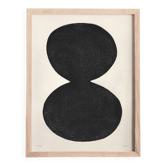 Peinture abstraite sur papier - illustration noire signée eawy