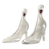 2 bouteilles flacons verre vintage modèle déposé kefla france talons hauts