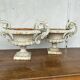 Pair of cast iron garden vases late nineteenth