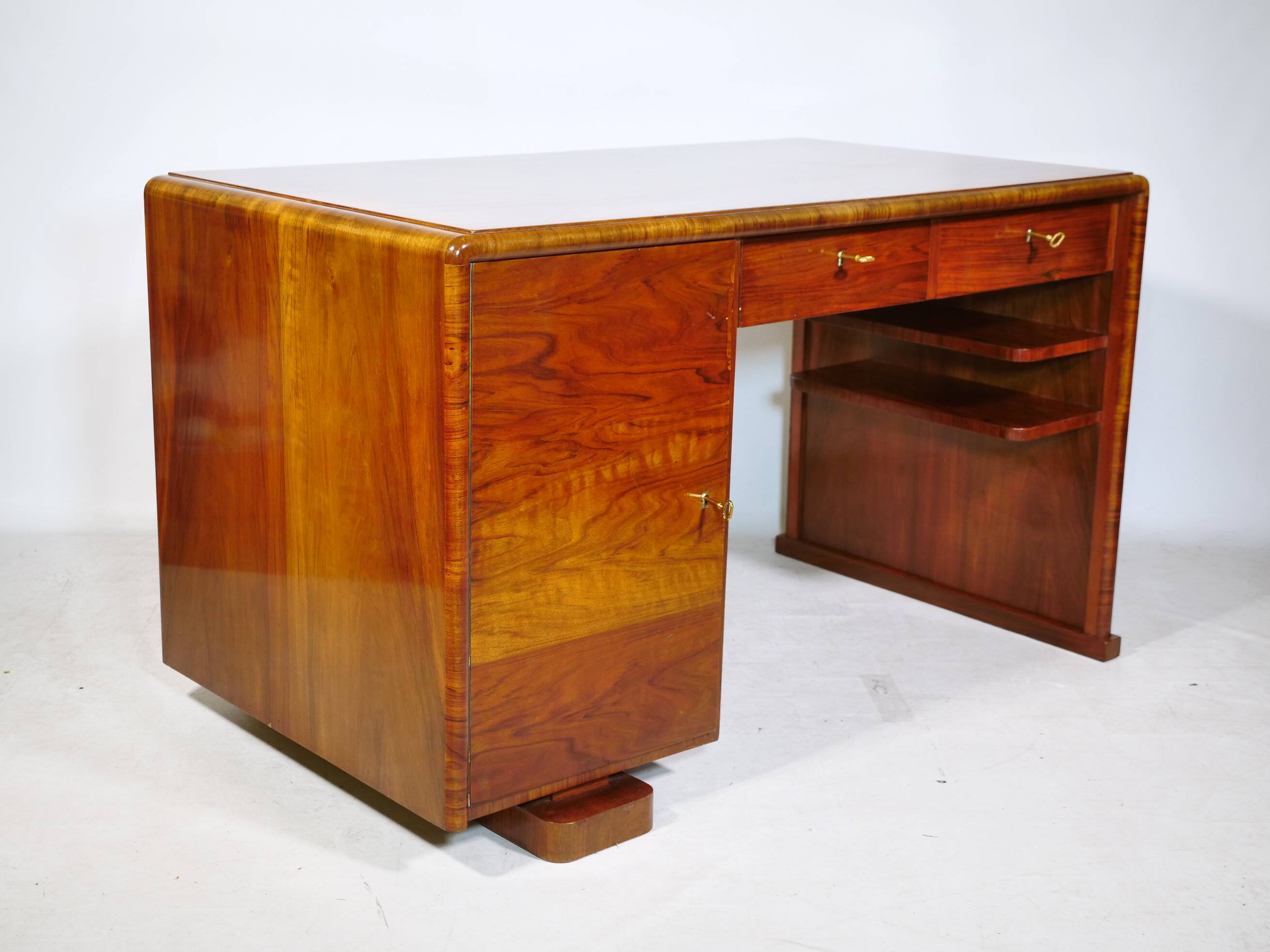 Art Deco Walnut Desk, 1920s