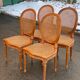 4 caned Louis XVI medallion dining chairs from the 19th century.