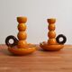 Pair of ceramic candle holders