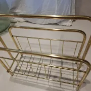 Golden metal magazine rack