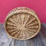 Large wicker bottle & glass basket