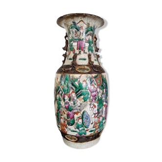 Important vase Nankin - Chine - Epoque XIXème siècle - En céramique craquelé
