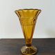 Art Deco amber cup-shaped vase with rose motifs
